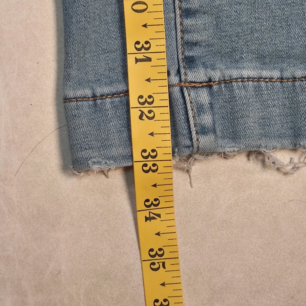 Joes Jeans Womens High Rise Wide Leg Megan Jeans 27×33 Distressed Light Washed
